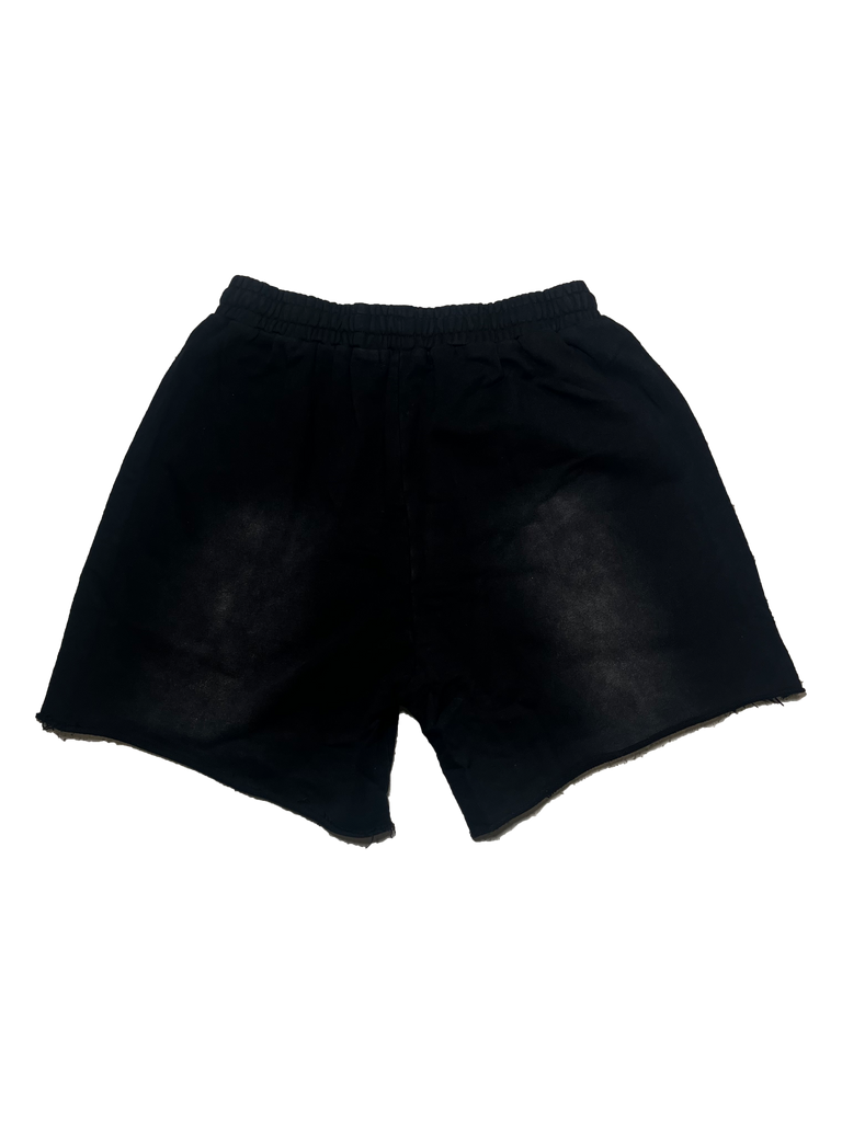 Handcut Acid Washed Shorts Vintage Black