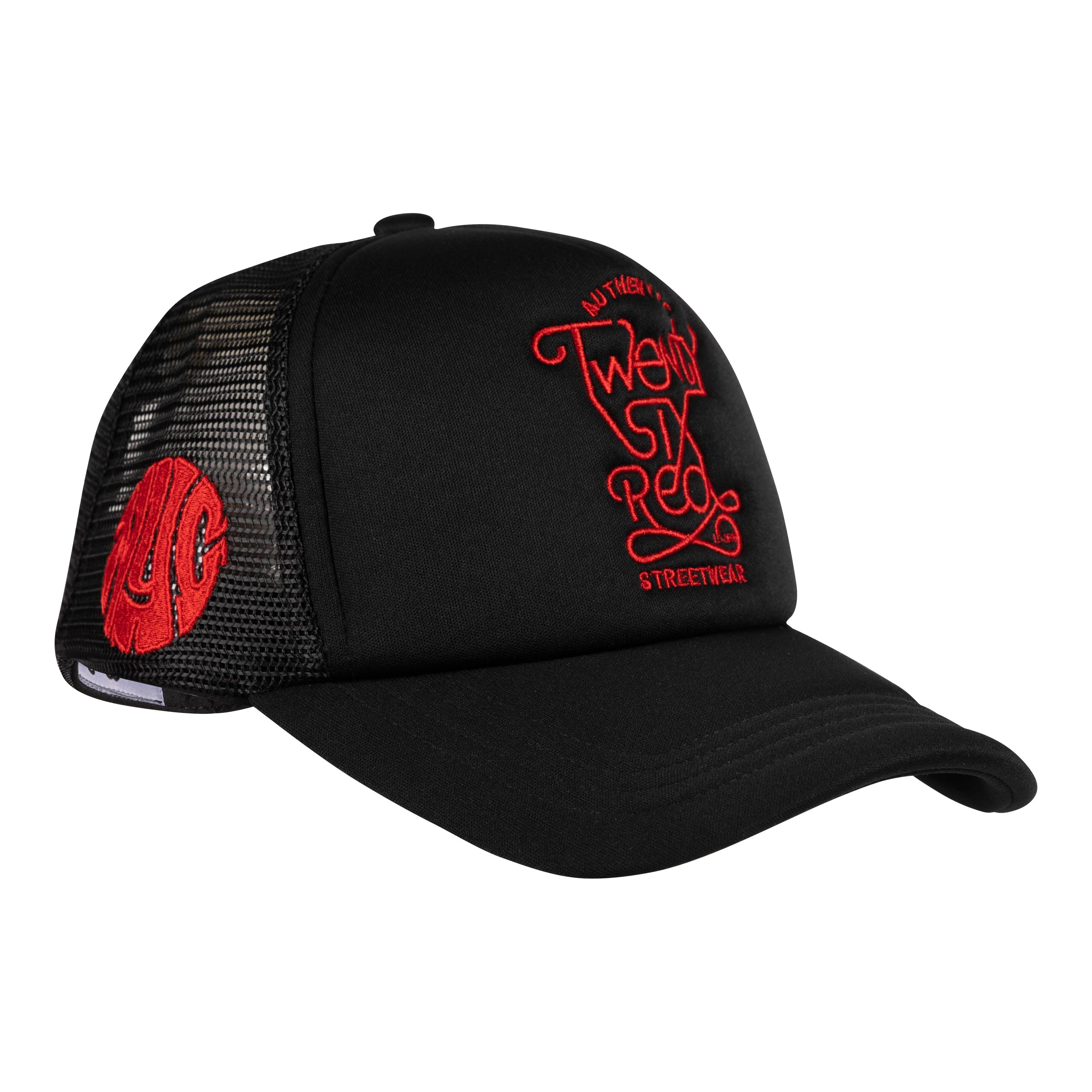 EST 1990 Trucker Hat (Black and Red)