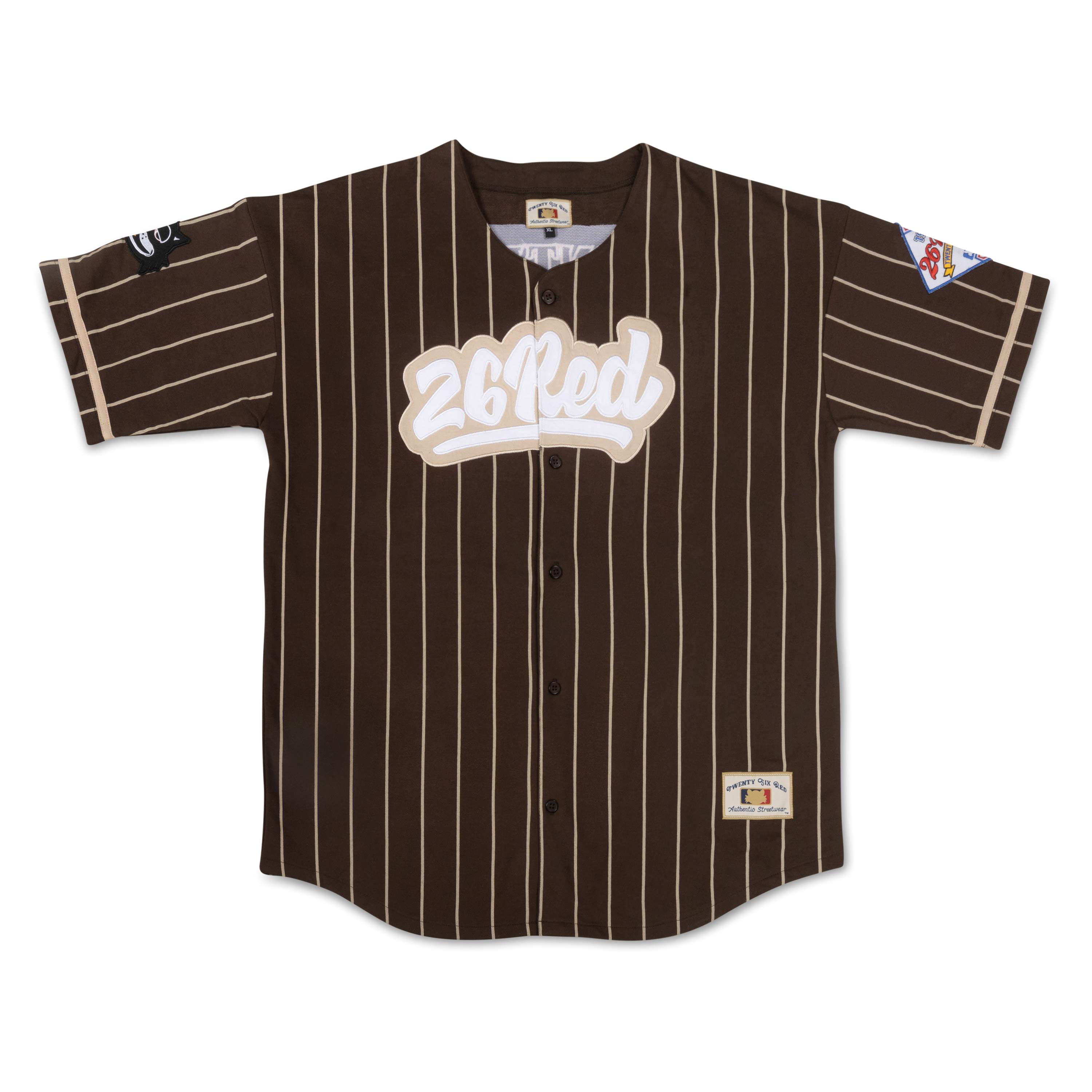 26 Red Baseball Jersey (Brown / White) – 26red